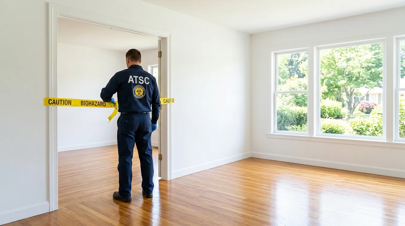 Certified biohazard cleanup crew performing Trauma Scene Cleanup in Lutherville